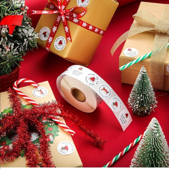 🎅🏽 100 Thank You - Merry Christmas Package Stickers - Picture 3 of 6